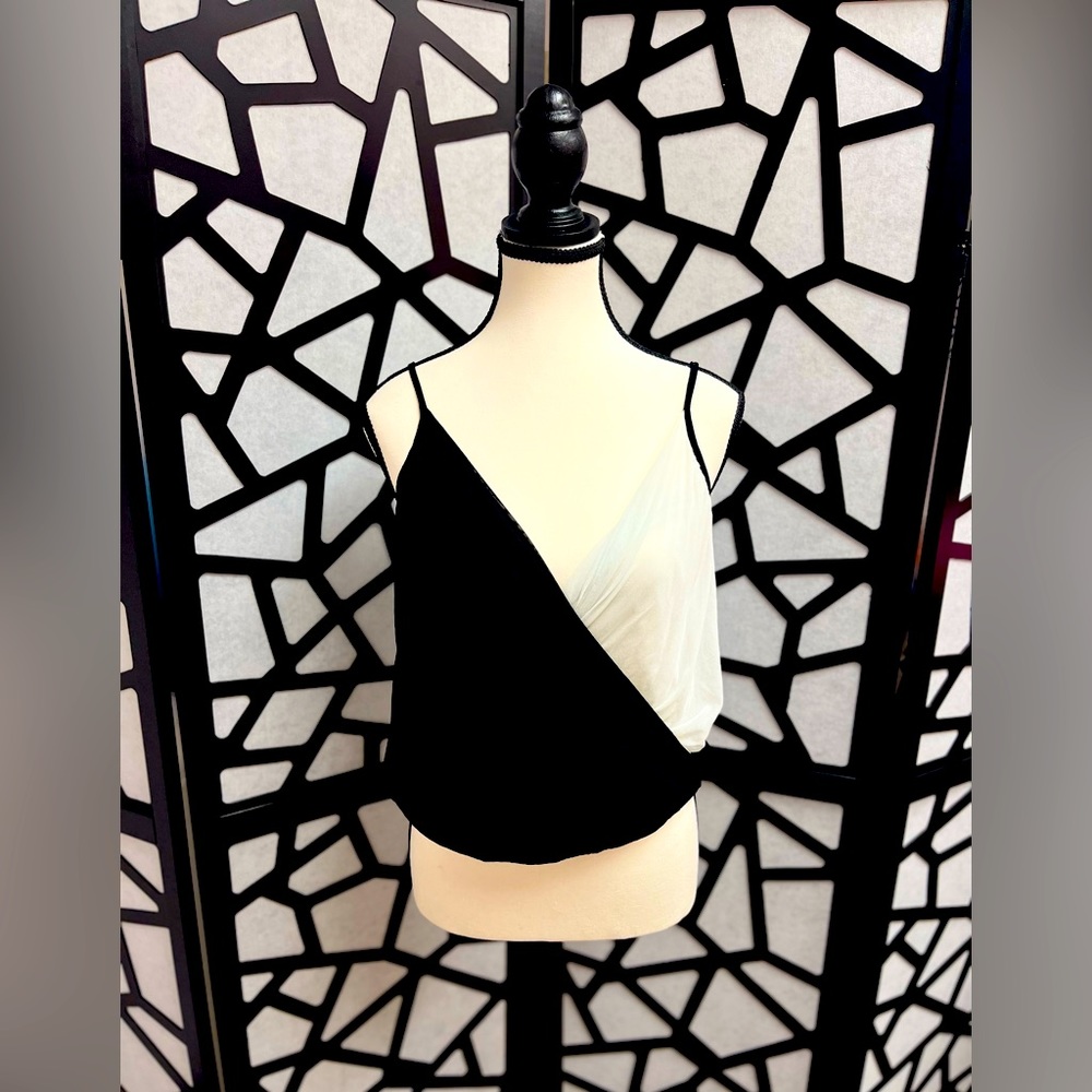 Bebe color block faux wrap tank